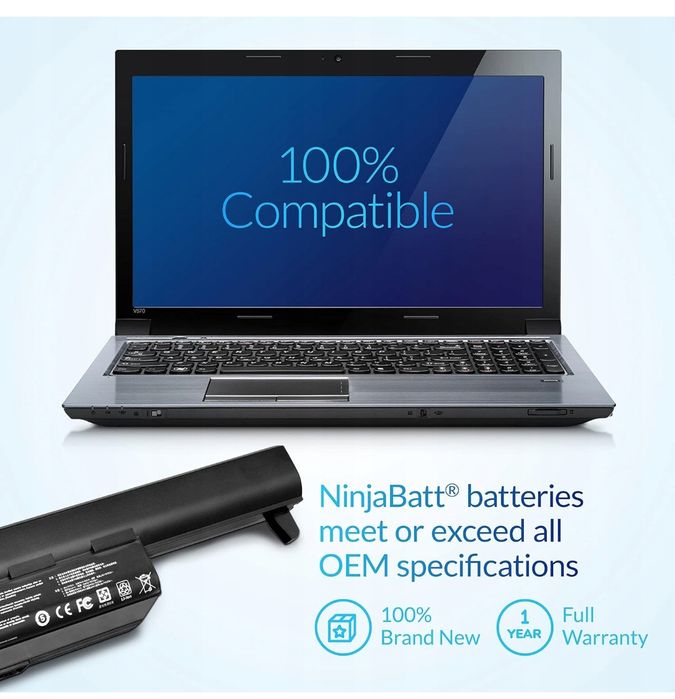 NinjaBatt Bateria litowo-jonowa do laptopa Dell model HS06 FRR0G 4400