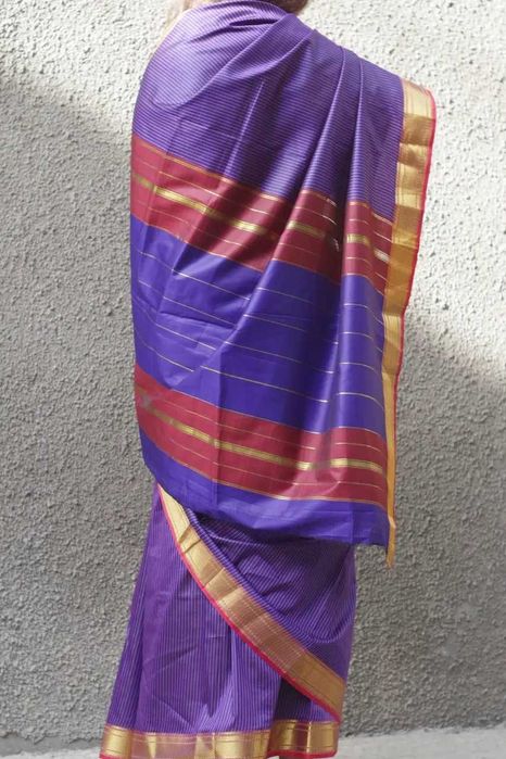 Индийское сари 6,3 м с отрезом для чоли Bhagalpuri Silk