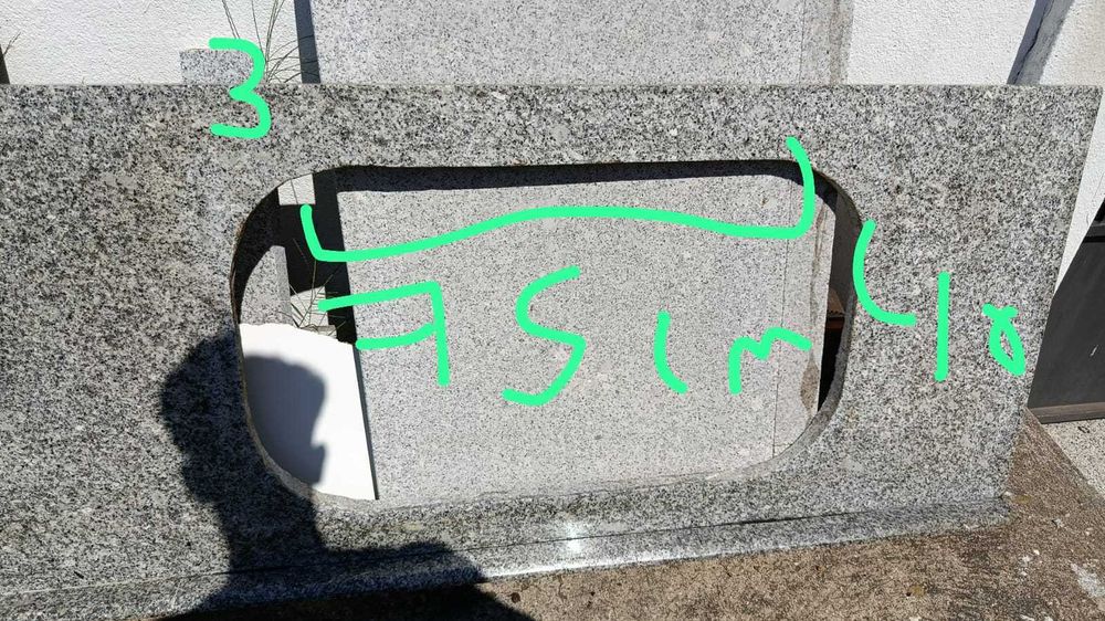 2 Tampos de granito cozinha corte placa e lava loiça, pia usada oferta