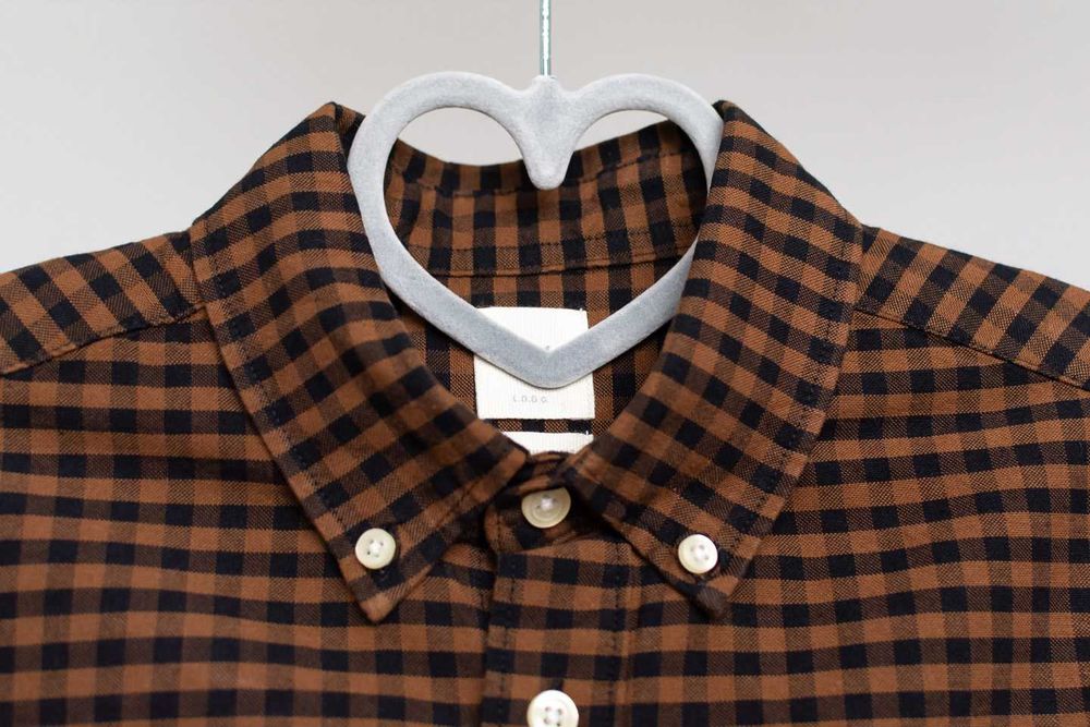 Koszula męska regular fit brązowa krata H&M bawełna casual preppy S