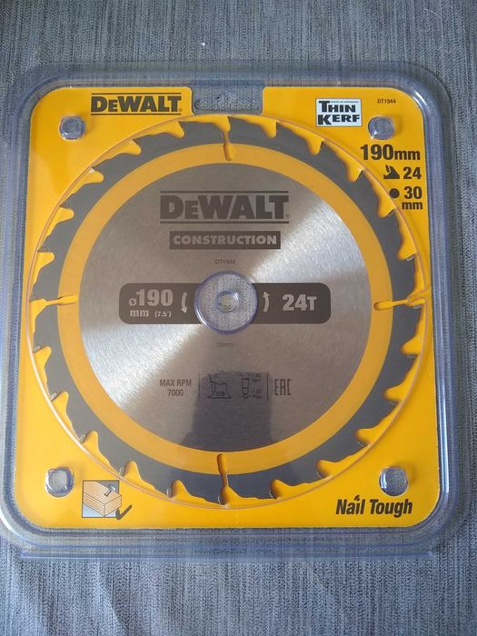 Tarcza Pilarska DEWALT DT1944 DO DREWNA 190x30mm 24 Zęby