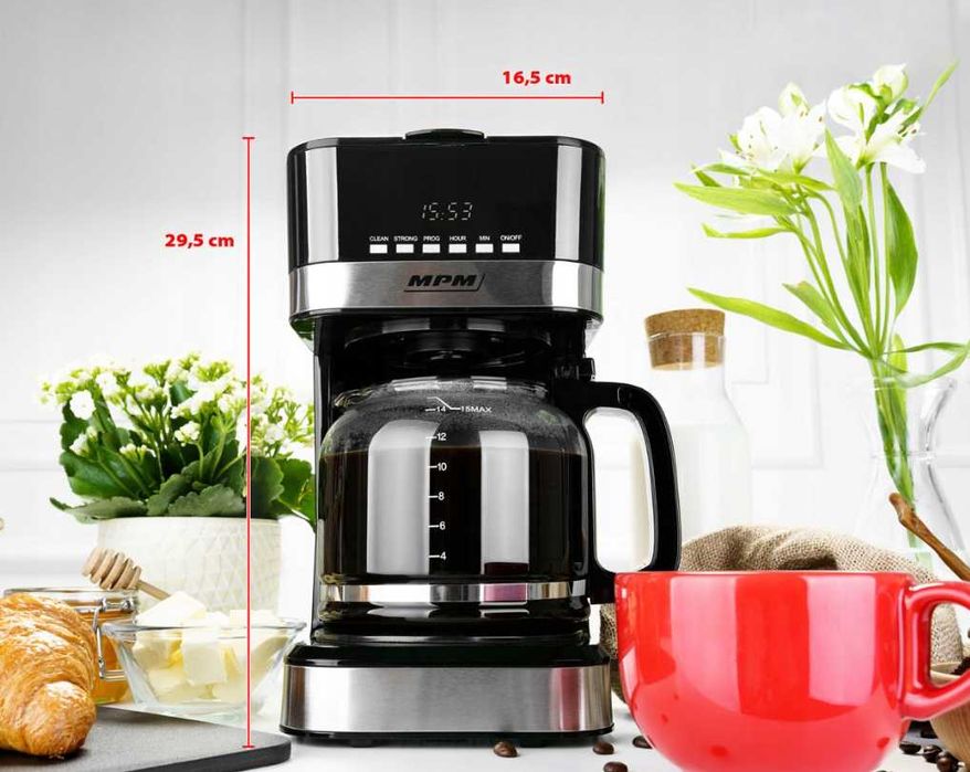 Nowy EKSPRES Do Kawy Przelewowy MPM MKW-05 950W 1,8L - PROMOCJA