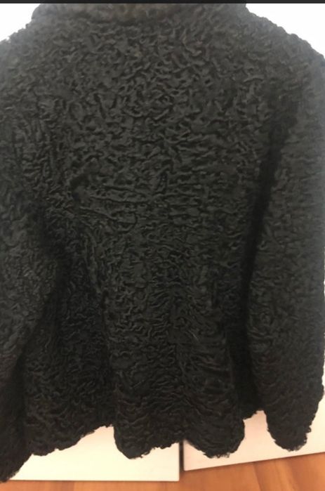 Jaqueta vintage genuíno Echtpelz preto Tam L - novo