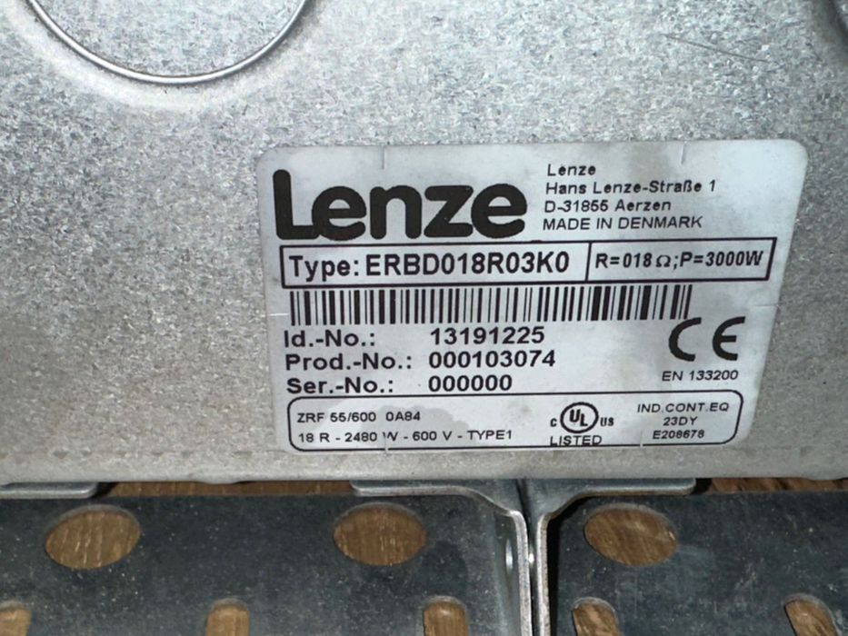 Гальмівний резистор для перетворювача частоти Lenze ERBD018R03KO