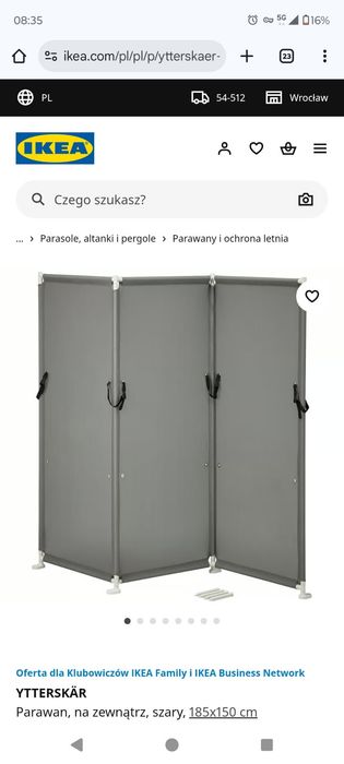 Parawan Ikea Ytterskar Nowy