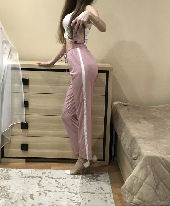 Літні штани рожеві пудрові легкі