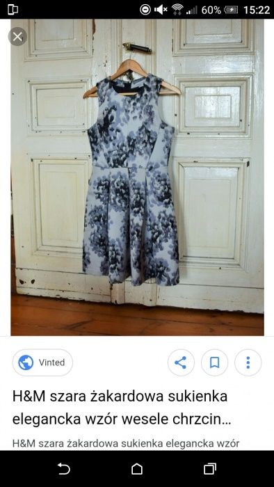 Sukienka 38, szara, m, sukienka elegancka