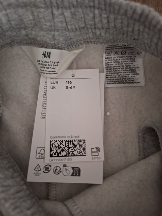 Spodnie dresowe H&M, szary melanż, nowe!
