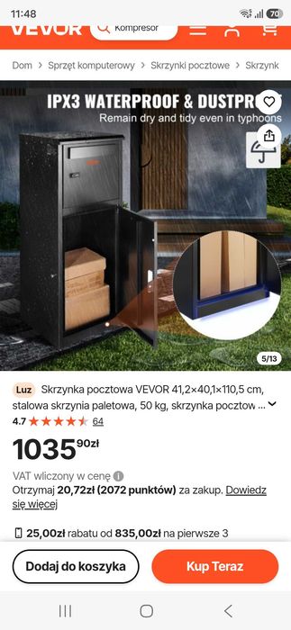 Skrzynka Pocztowa Vevor
