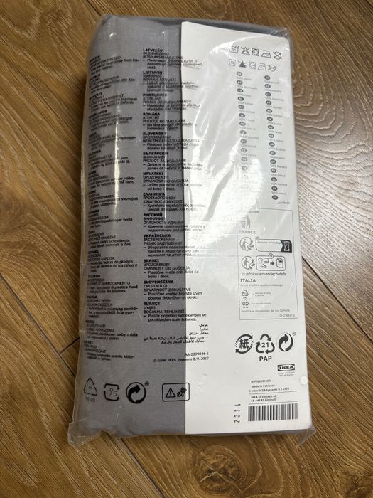 Szare prześcieradło dvala 90x200x26 cm IKEA