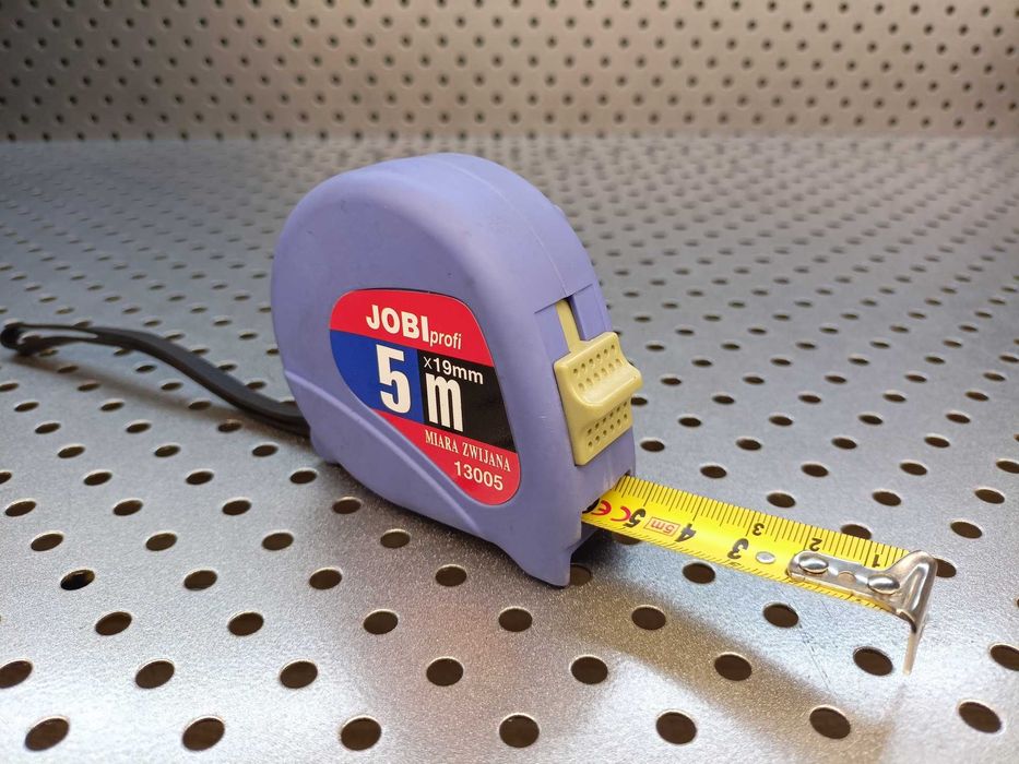 Miara zwijana gumowana 5 m x 19 mm niebieska JOBIprofi 13005 miara 5m