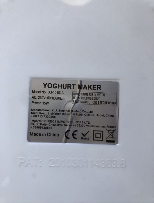 365. Jogurtownica. Yoghurt Maker. 15W