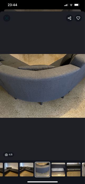 sofá de canto cinzento escuro conforama