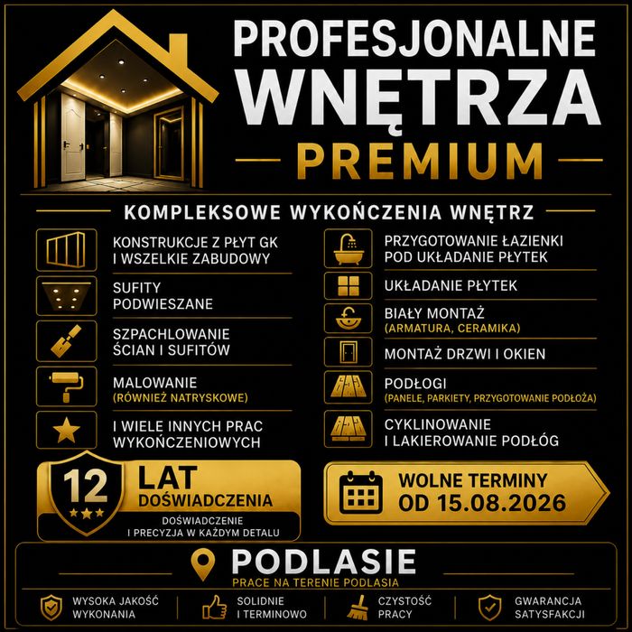 Profesjonalne wykończenia wnętrz.