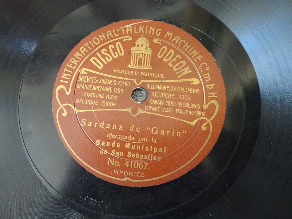 Disco grafonola Banda Municipal de San Sebastian - Sardana de "Garin"