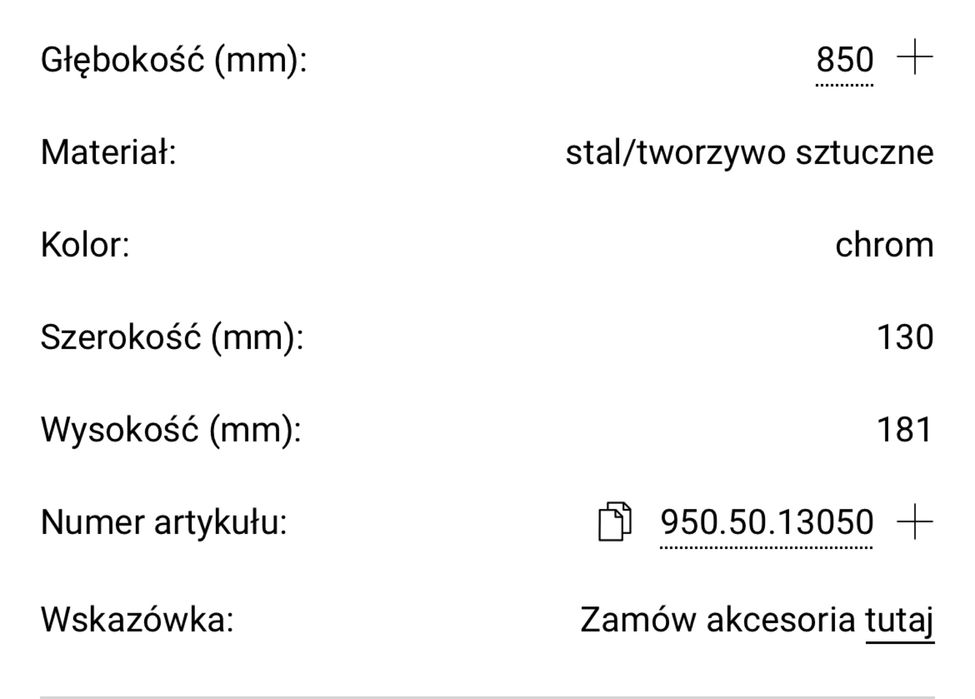 Uchwyt łazienkowy dla niepełnosprawnych Hewi Warm Touch