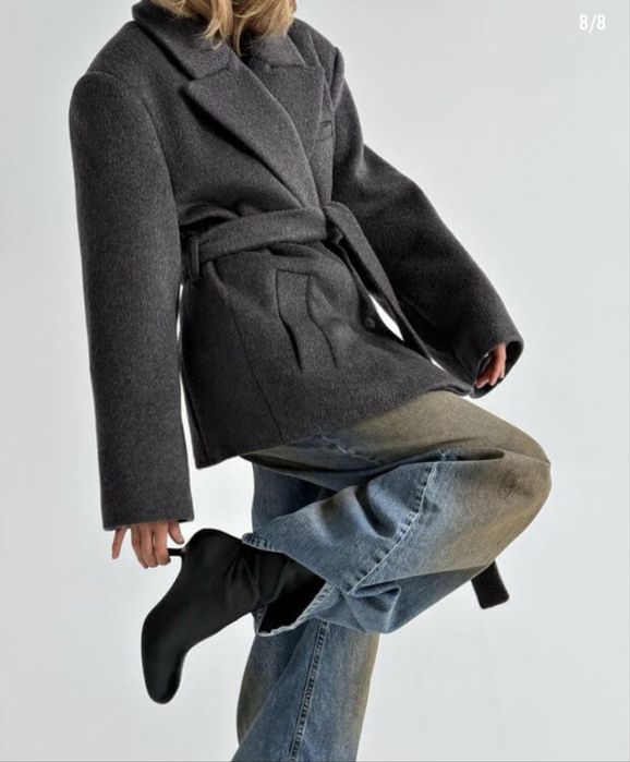 Вкорочене пальто із 100% натуральної вовни (як в coosh)