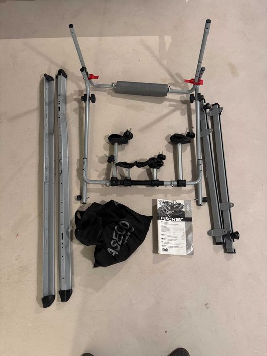 Bagażnik wsuwany na dach na 2 rowery Fischer  (kompletny, do naprawy)