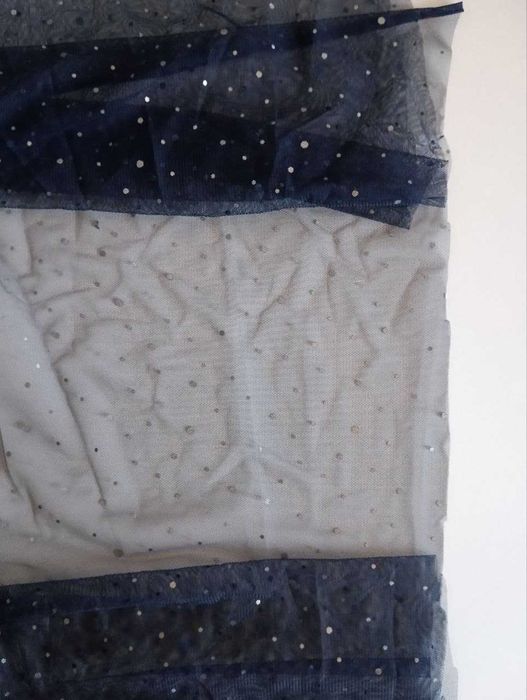 Ткань сетка с золотистыми блестками