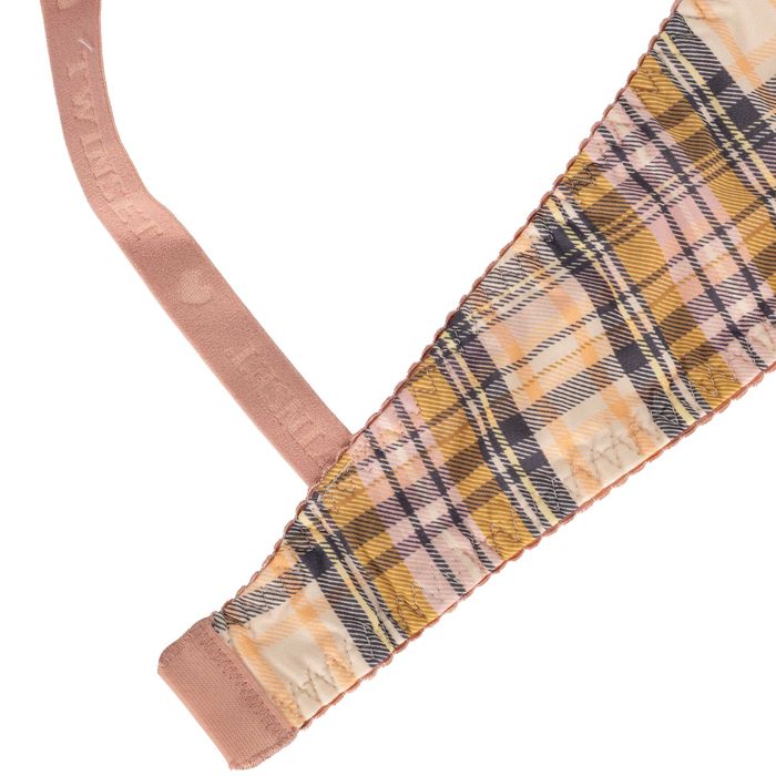 Twinset biustonosz z fiszbinami krata beż, włoski design roz. 80C