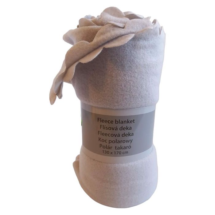 Koc polarowy 130x170 narzuta miękki jasnoszary