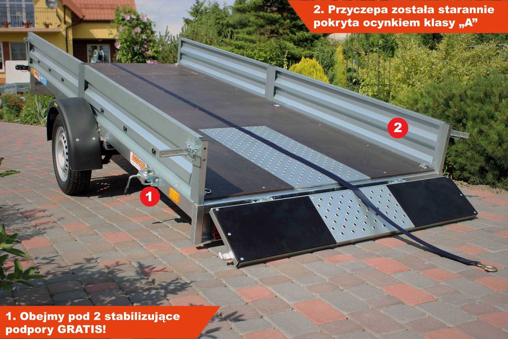 Duża Przyczepka N7-350 CT GN164 345x150 na skuter śnieżny, quady