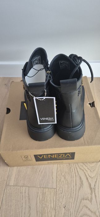 Traperki damskie botki Venezia skóra naturalna