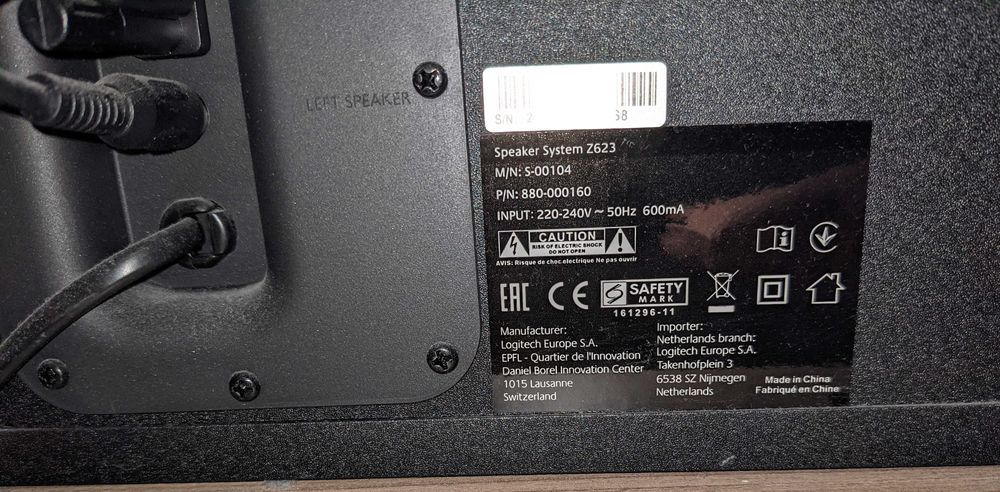 Głośniki komputerowe Logitech Z623 2.1 200W, stan jak nowe, opakowanie