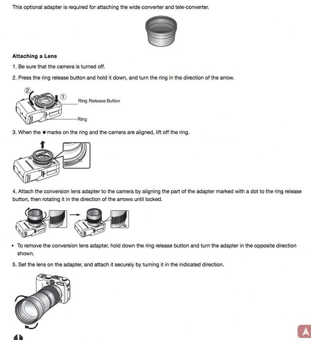 Canon LA-DC58H Lens Conversion Adaptor