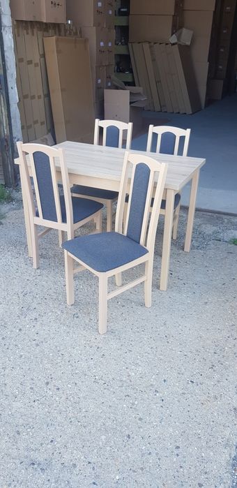 Nowe: Stół 70x120 + 4 krzesła, sonoma + grafit , dostawa cała POLSKA