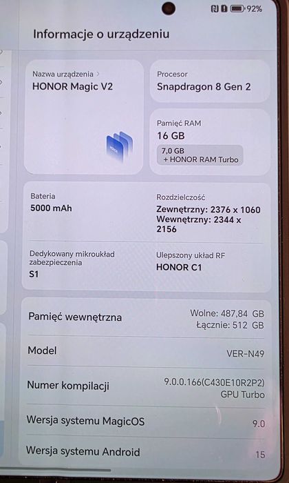 Honor magic v2 2024r.
