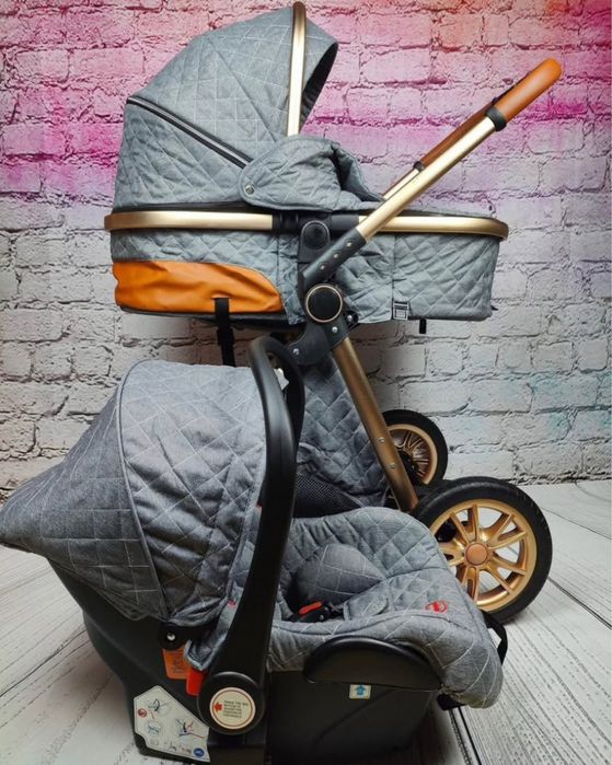 Carrinho 3 em 1 novo - Cinzento