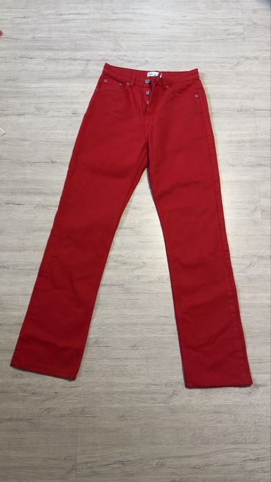 Червоні прямі джинси zara