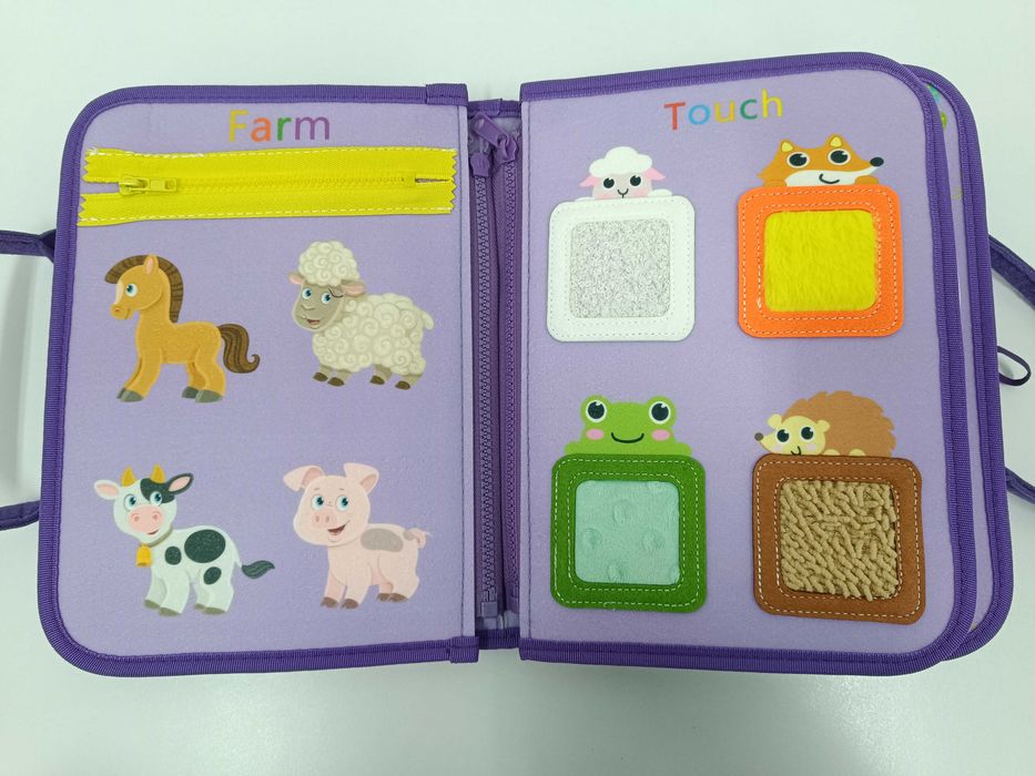 Książeczka sensoryczna Busy board Materiałowa Tablica manipulacyjna