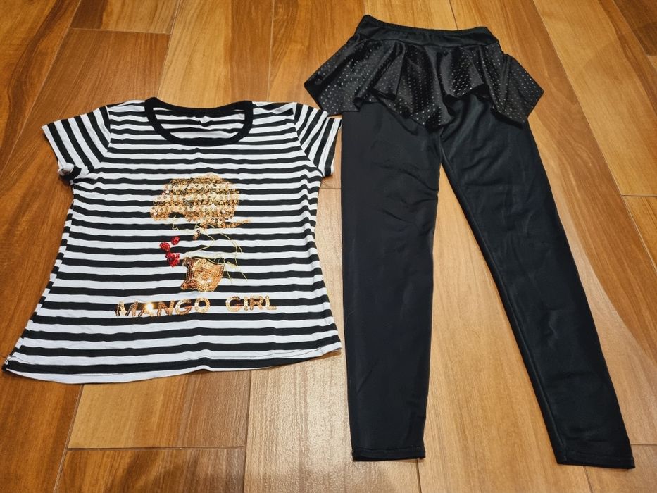 Getry R.152- legginsy - spodnie - z falbankami mini spódniczką leginsy