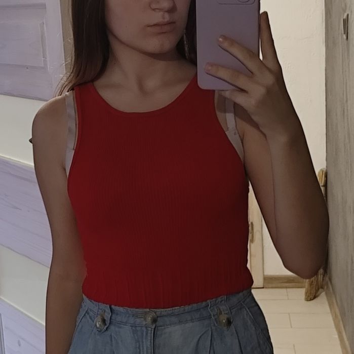 Червоний топ ZARA