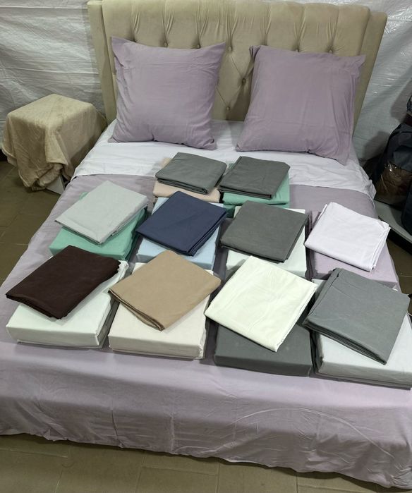 Однотонна комбінована набори постільної білизни «Варена бавовна» Діма!