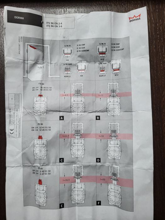 Samozamykacz drzwiowy DORMA ITS 96 EN-2-4