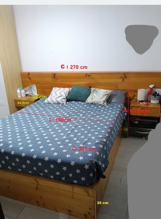 Cama madeira baixa de preço