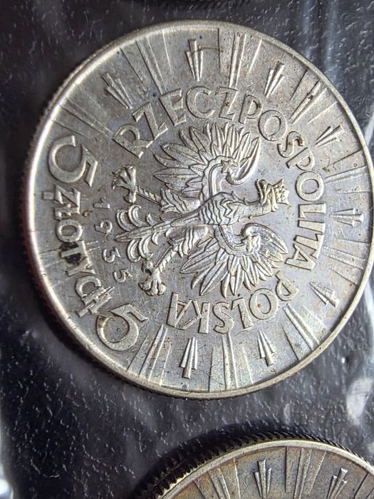 3 monety 5 zl piłsudski  rok 1934, 35 i 36