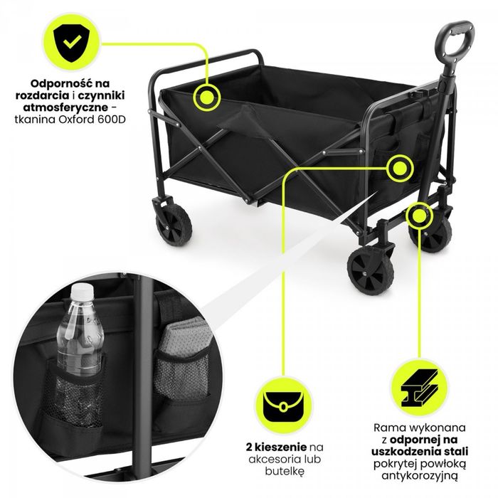 Wózek turystyczny transportowy składany HyperMotion 80 kg