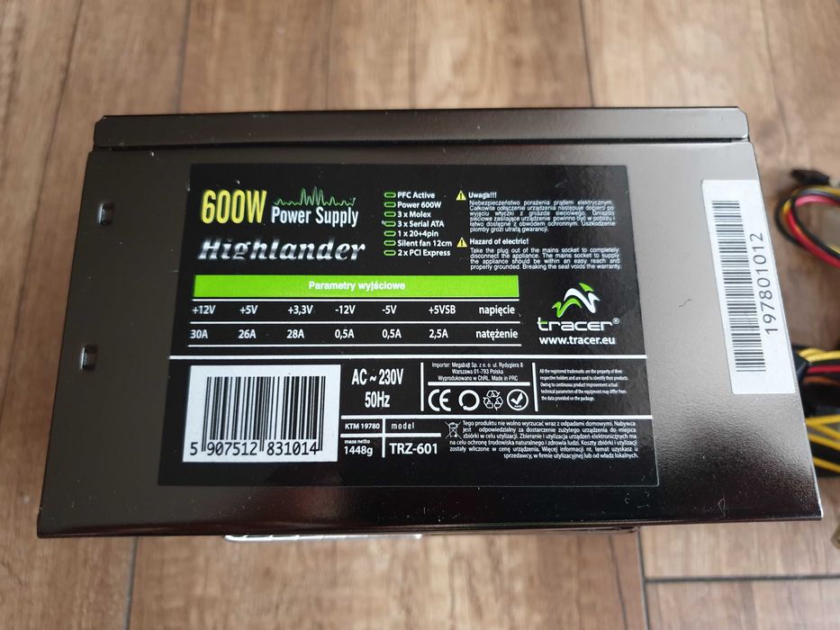 Tracer Highlander 600W TRZ-601 - nowe kondki LOW ESR, 100% Sprawny