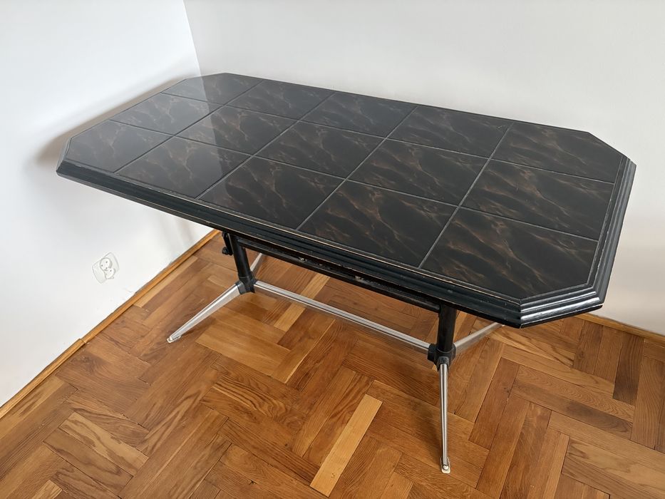 Ława solidna 135x67 czarna kamień
