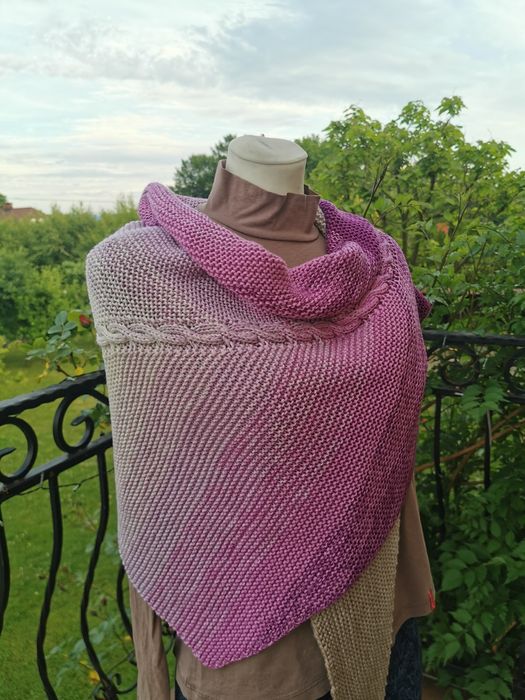 Chusta Strzałka dwustronna z wełny merino