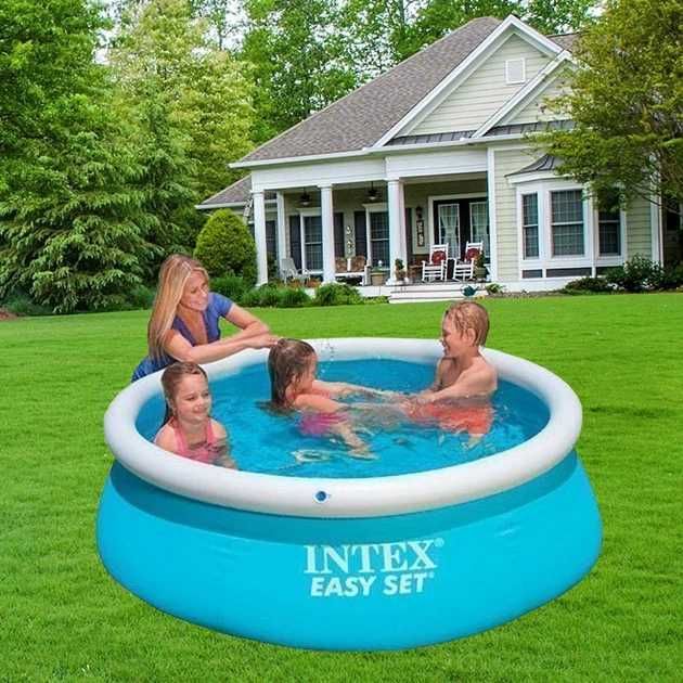 Надувной бассейн Intex 28101 Easy Set 183х51см круглый детский для дома сада дачи, надувний басейн, есть опт