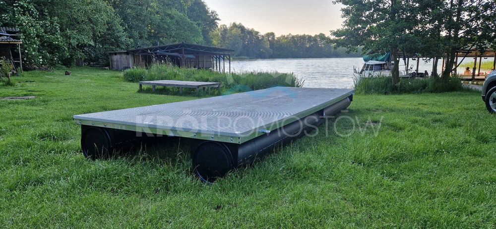 Pływający pomost, platforma pływająca tratwa z poszyciem 12 mkw 6x2 m