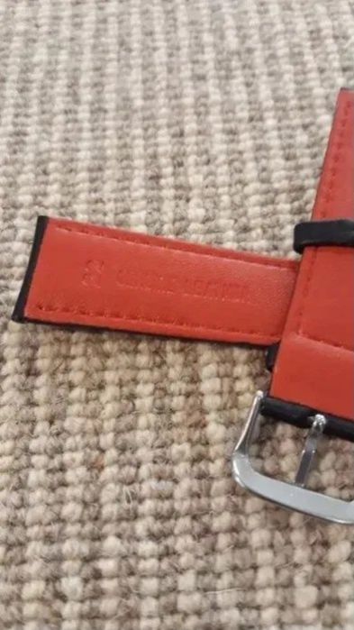 Bracelete Pele 22mm Prespontos Vermelho Seiko Tissot Citizen Hamilton