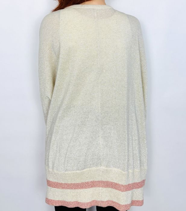 Beżowy kardigan z paskami 4XL 48