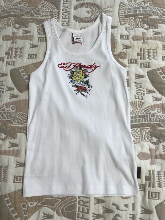 Біла майка Ed Hardy x Bershka M розмір