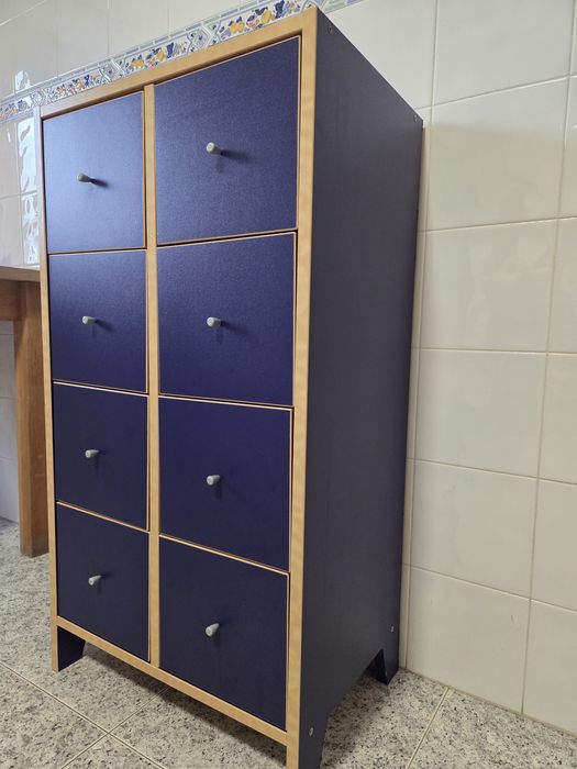 Armário azul 8 gavetas Ikea